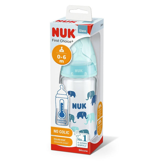 NUK First Choice+ Glass Bottle, 0-6m, 240ml
