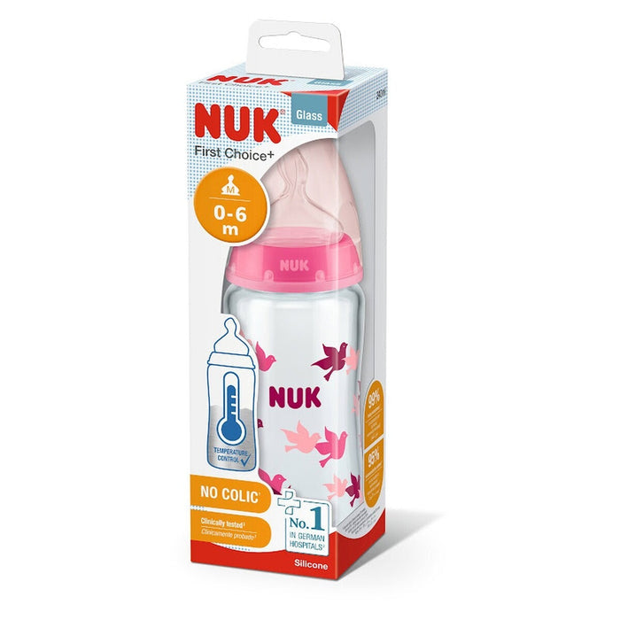 NUK First Choice+ Glass Bottle, 0-6m, 240ml