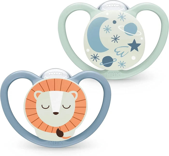 NUK Space Night Silicone Soother (0-6 Months) 2 Pcs