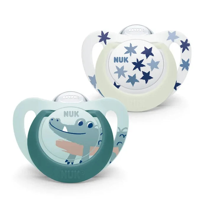 NUK Star Day & Night Silicone Soother (18-36 Months) 2 Pcs