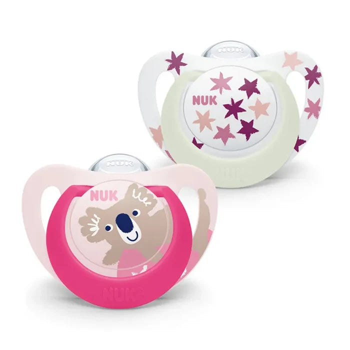 NUK Star Day & Night Silicone Soother (18-36 Months) 2 Pcs