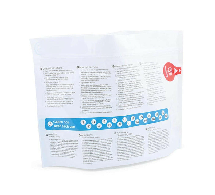 Microwave steam sterilizer bag by Nuvita.