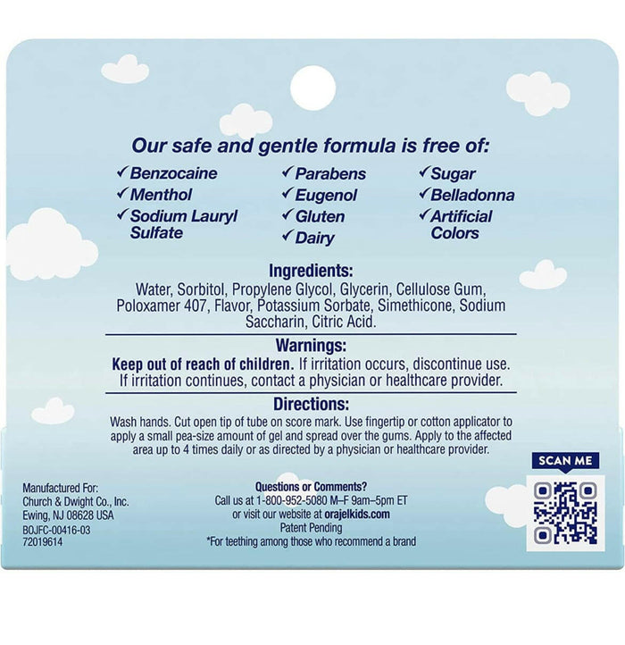 Orajel NonMedicated Cooling Teething Gel, Daytime.