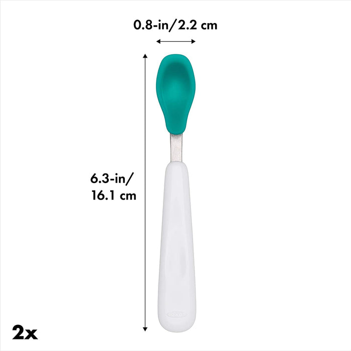 OXO Tot Feeding Spoon Set with Soft Silicone, 2pcs