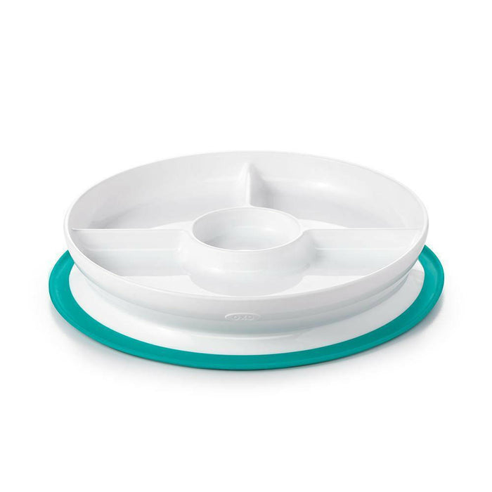 OXO Tot Stick & Stay Suction Divided Plate - Teal.