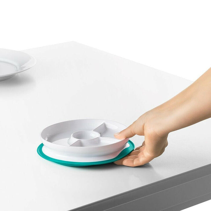 OXO Tot Stick & Stay Suction Divided Plate - Teal.