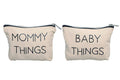 Pearhead Mommy and Baby Canvas Pouch Set, 2pcs