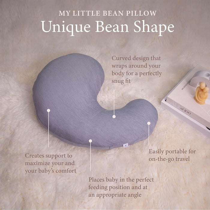 Pharmedoc My Little Bean Nursing Pillow - Dark Grey Cooling Fabric.
