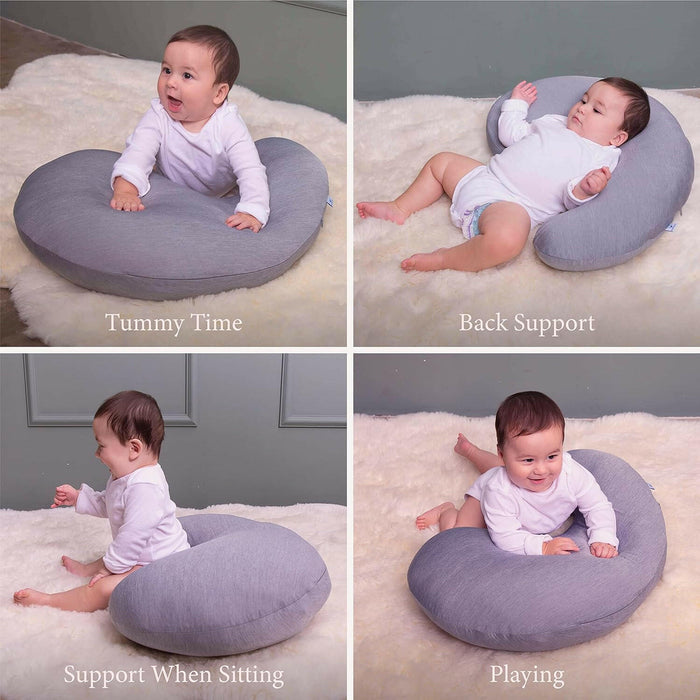 Pharmedoc My Little Bean Nursing Pillow - Dark Grey Cooling Fabric.