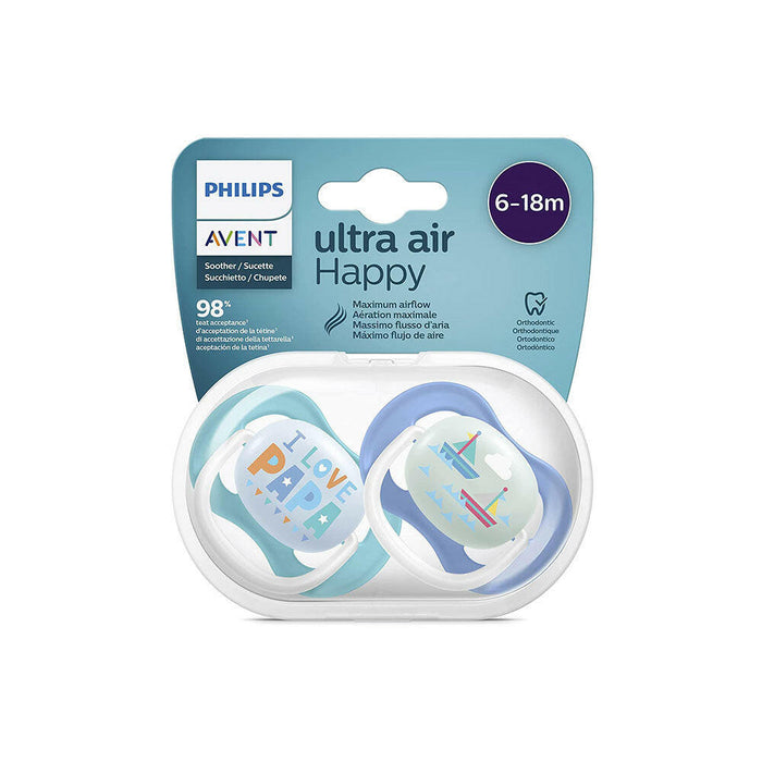 Philips Avent 2-pc Ultra Air Happy Pacifier for 6-18 months - I Love Papa