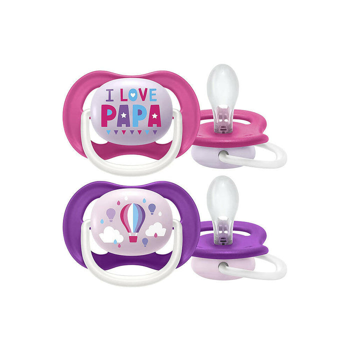Philips Avent 2-pc Ultra Air Happy Pacifier for 6-18 months - I Love Papa