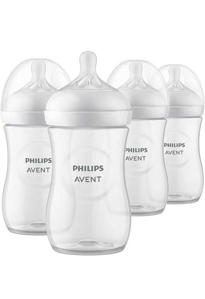 Philips AVENT Natural Baby Bottle with Natural Response Nipple, Clear, 9oz, 4pk.