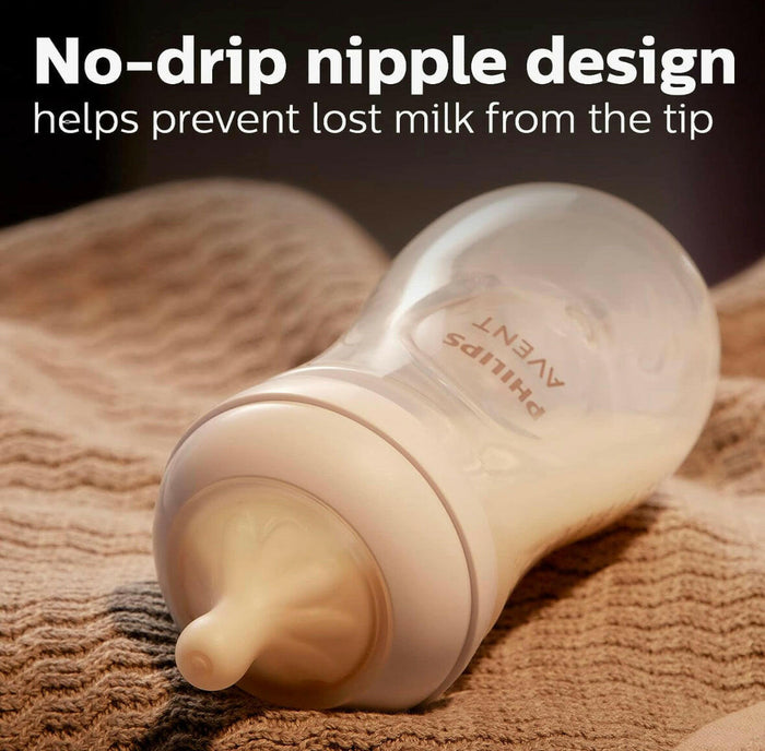 Philips AVENT Natural Baby Bottle with Natural Response Nipple, Clear, 9oz, 4pk.