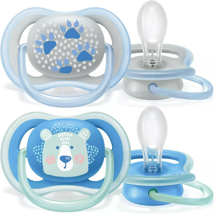Philips Avent Ultra Air Free-flow Pacifier/Soother, 6-18 Months, Mixed, Deco, 2 Count