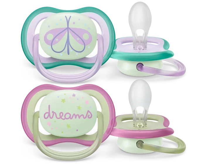 Philips Avent Ultra Air Soother Nighttime (0-6 Months, Pack of 2)