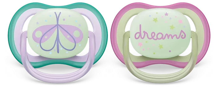 Philips Avent Ultra Air Soother Nighttime (0-6 Months, Pack of 2)