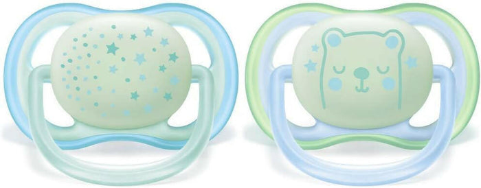 Philips Avent Ultra Air Soother Nighttime Glow, 0-6 months, 2-pack