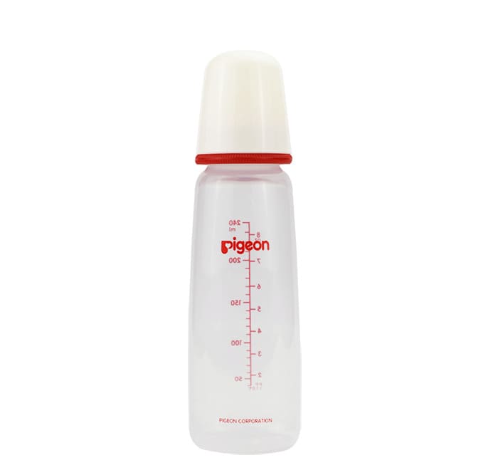 Pigeon Plastic Bottle Slim Neck - 240 ML (White Cap)
