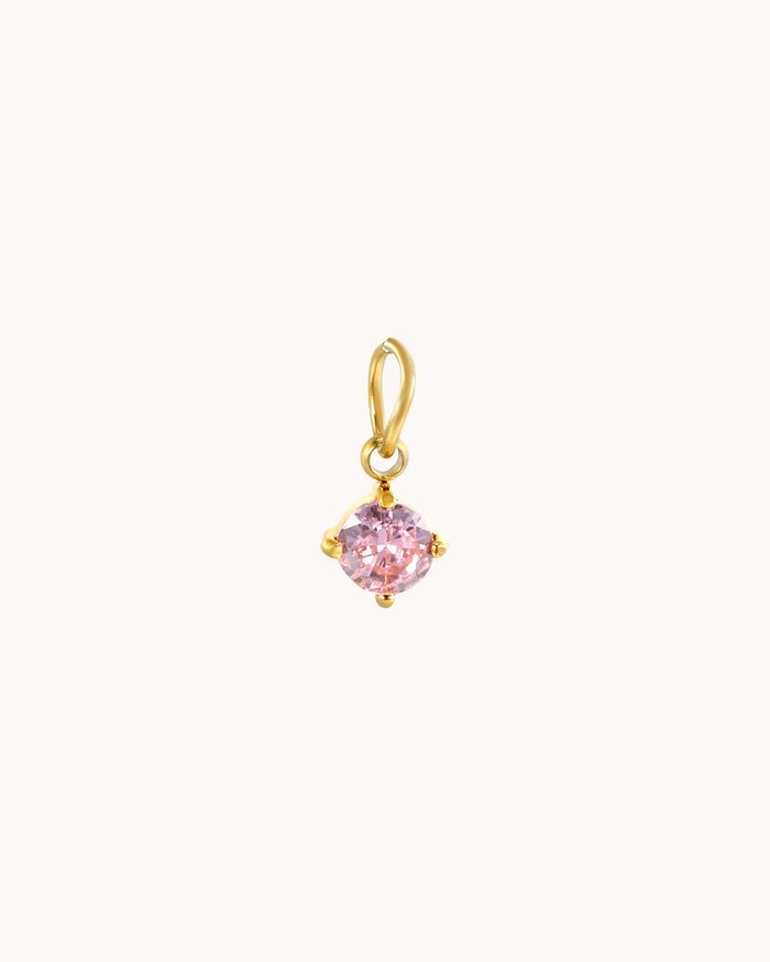 Pink circle stone charm