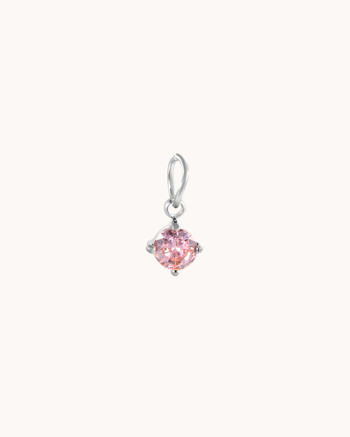 Pink circle stone charm