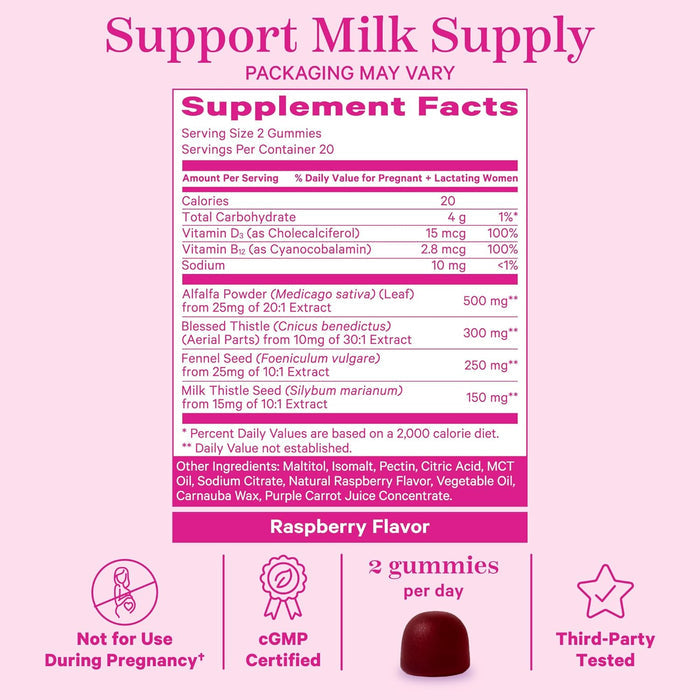 Pink Stork Lactation Supplement Gummies, 40pcs