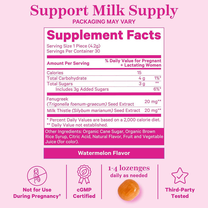 Pink Stork Lactation Sweets Supplement, 30 Watermelon Candy Drops