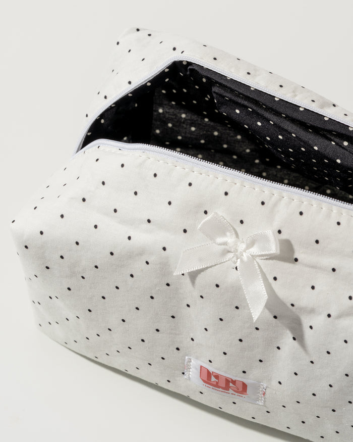 Polka dot makeup bag