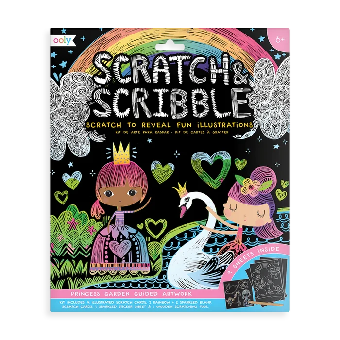 princess garden scratch and scribble scratch art kit By Ooly.
