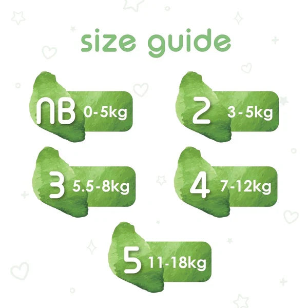PureBorn Organic Bamboo Nappies (Size 2)