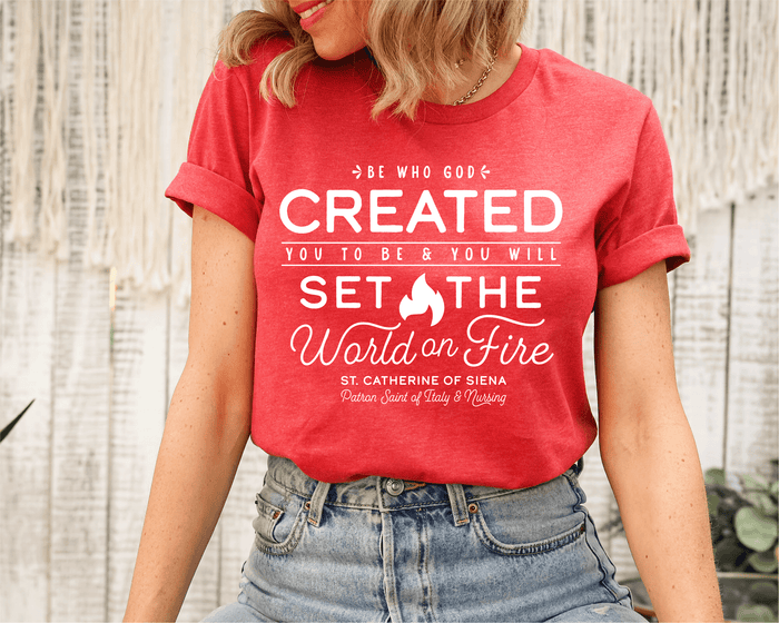 Saint Catherine of Siena Patron Saint of Italy & Nursing Tee