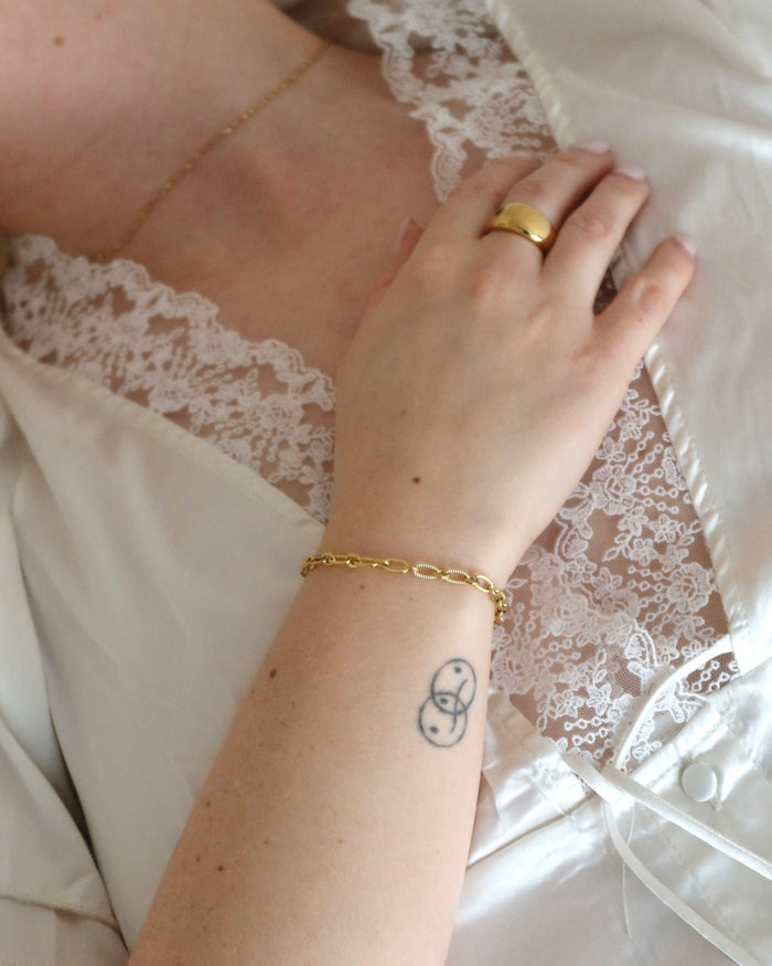 Sculpted chain bracelet - Frosted petals