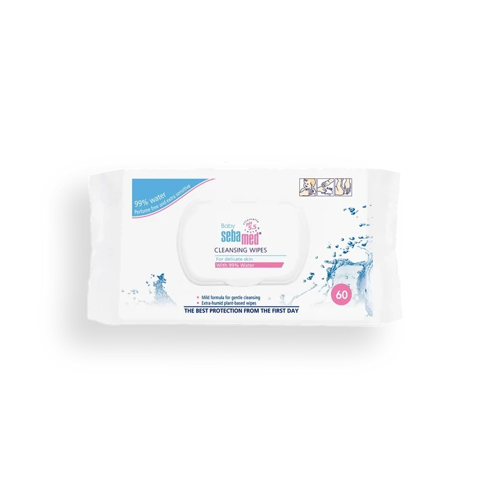 Sebamed Baby Cleansing Wipes with 99% Water (60 Pieces)