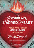 Book cover of 'Secrets of the Sacred Heart' with a red heart and flame design.