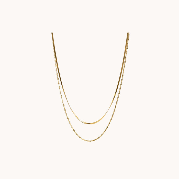 Set delicate snake necklace