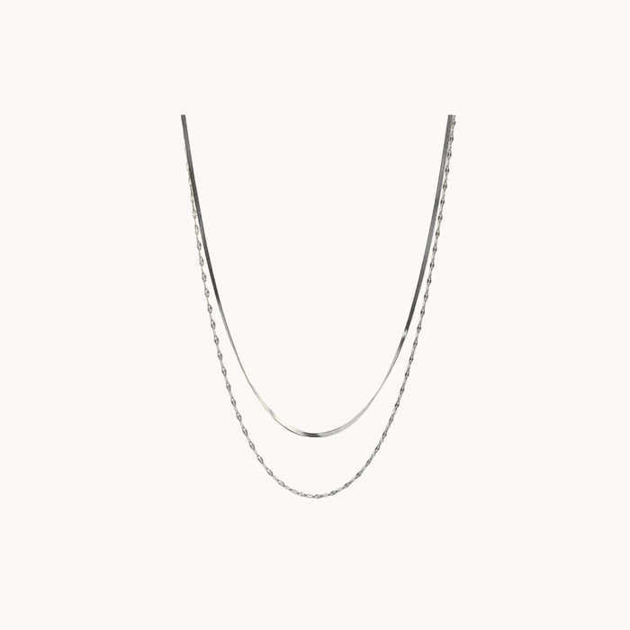 Set delicate snake necklace