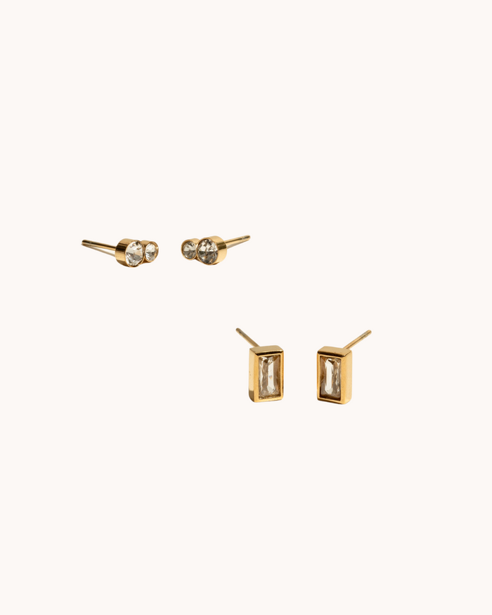Set Rectangle Duo Studs