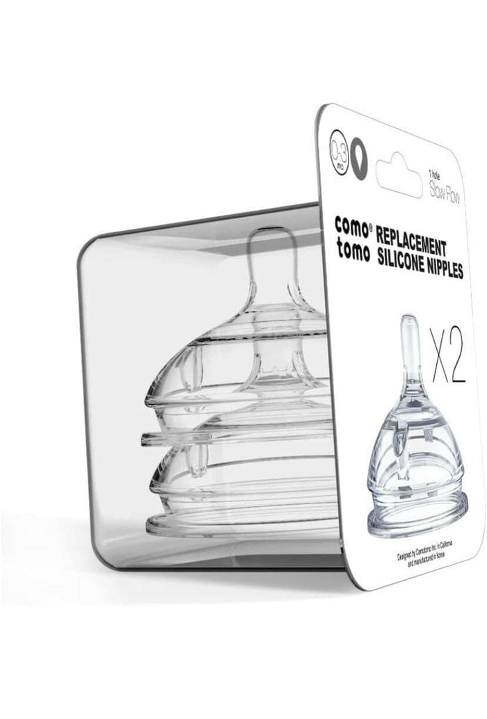 Comotomo Silicone Nipple, Slow Flow, 0-3 Months, Pack of 2.