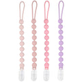 Silicone Pacifier Clip Holder for Girl, 4 Pack, Pink