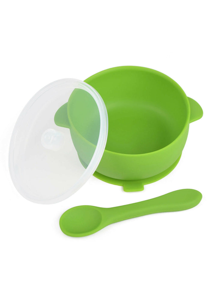Silicone Suction Baby Bowl with Lid - BPA Free.