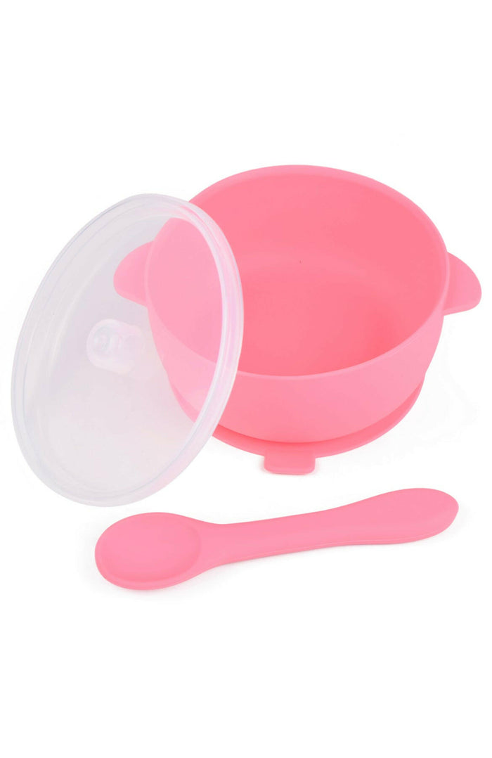 Silicone Suction Baby Bowl with Lid - BPA Free.