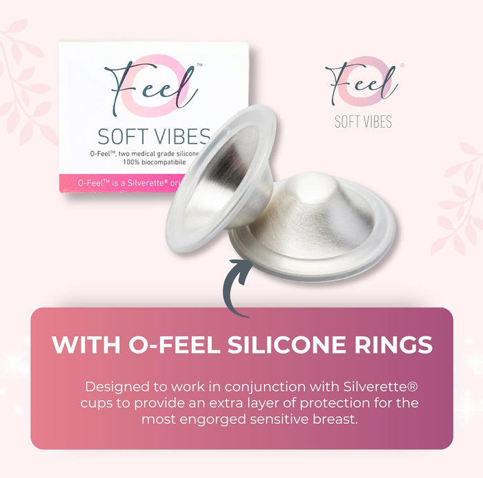 Silverette Nipple Covers for Breastfeeding With O-Feel Silicone Rings