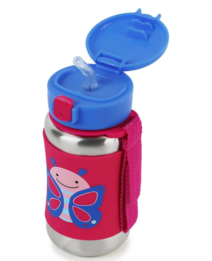 Skip Hop Zoo Stainless Steel Straw Bottle Butterfly.