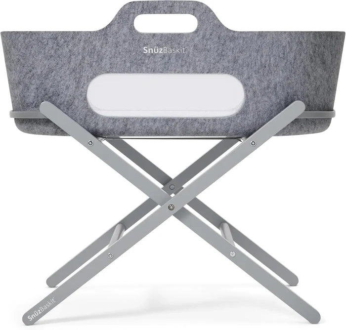 SnuzBaskit Dark Grey Moses Basket & Stand Set
