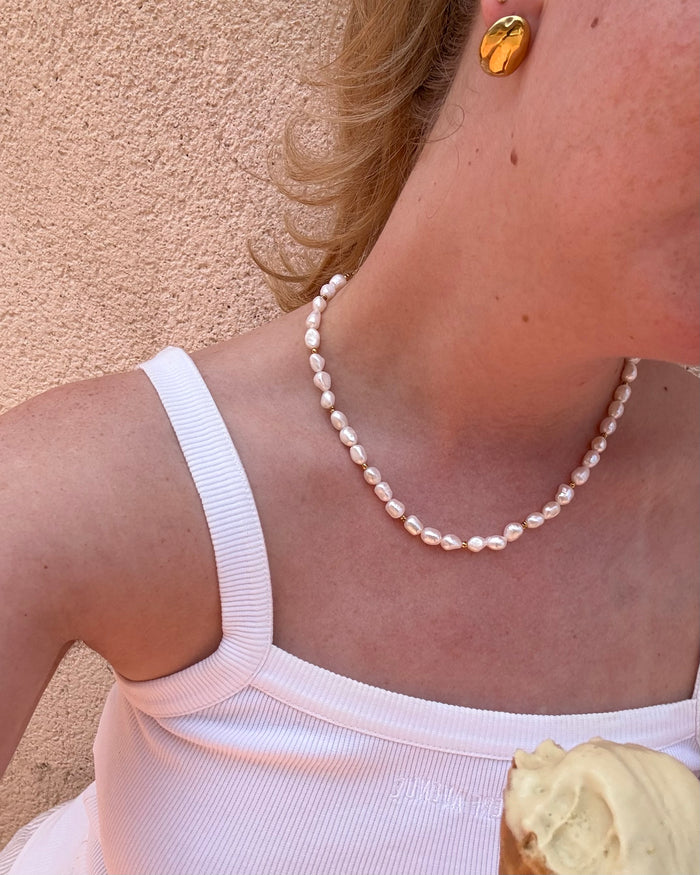 Soleil freshwater pearl necklace - Textures