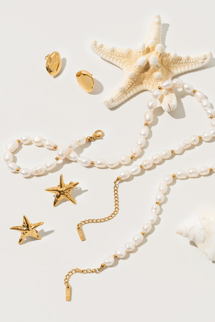 Soleil freshwater pearl necklace - Textures