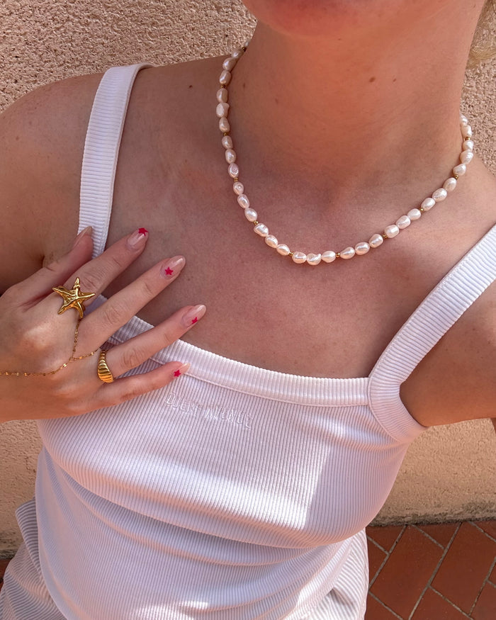 Soleil freshwater pearl necklace - Textures