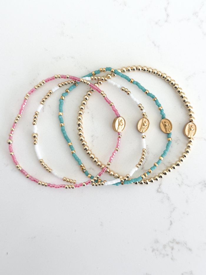 St. Joan of Arc Bracelet: Courage Teal / Adult Luxe (7.5")