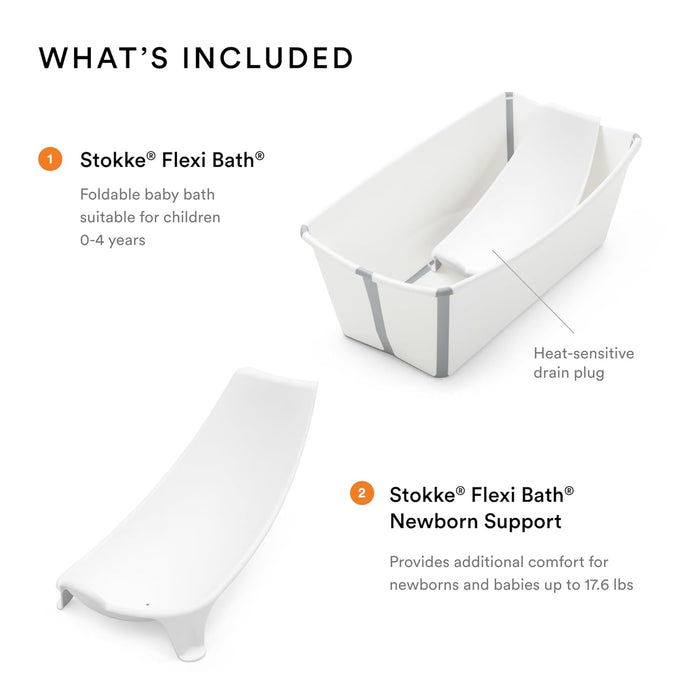 Stokke Flexi Bath + Newborn Support Bundle (White)