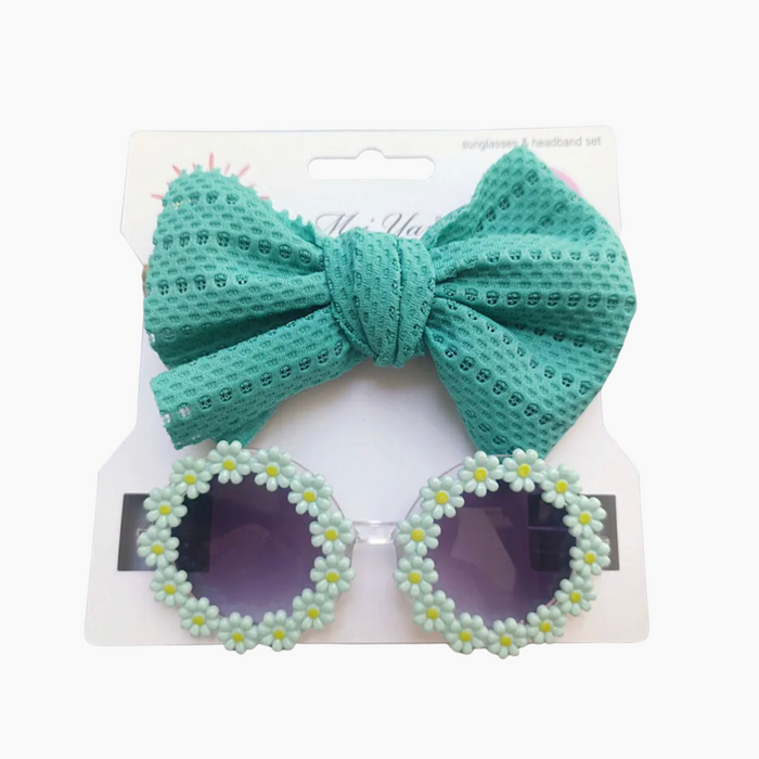 Sunglasses Flower With Headbands Set.