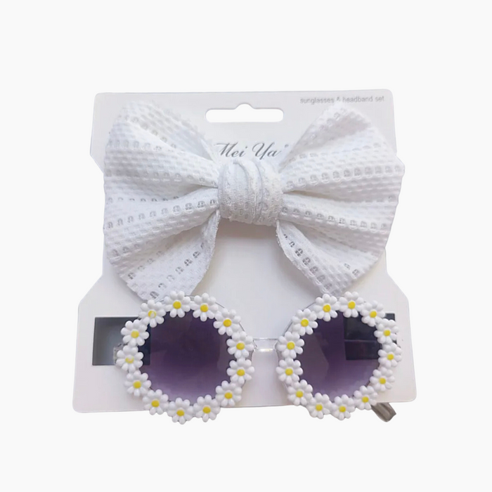 Sunglasses Flower With Headbands Set.